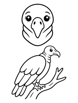 Free printable Cute Turkey Vulture And Portrait coloring page