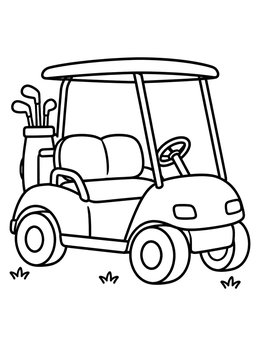 Free printable Cute Two Seater Golf Cart coloring page