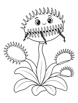 Free printable Cute Venus Flytrap Catching A Bug coloring page