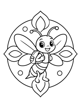 Free printable Cute Wasp With A Backpack coloring page