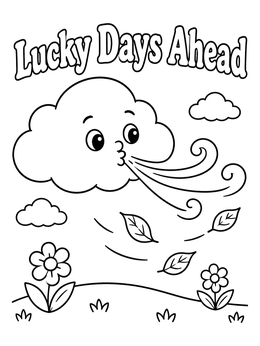Free printable Cute Wind Cloud In Spring coloring page