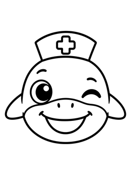 Free printable Cute Winking Nurse Shark coloring page