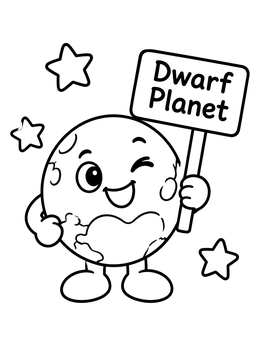 Free printable Cute Winking Pluto With Sign coloring page