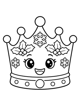 Free printable Cute Winter Princess Crown coloring page