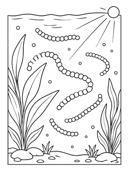 Free printable Cyanobacteria In Underwater Pond coloring page