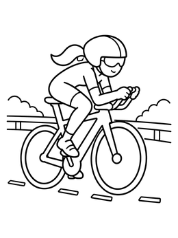 Free printable Speedy Road Cyclist In Helmet coloring page