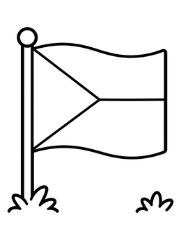 Free printable Czech Republic Flag On Pole coloring page