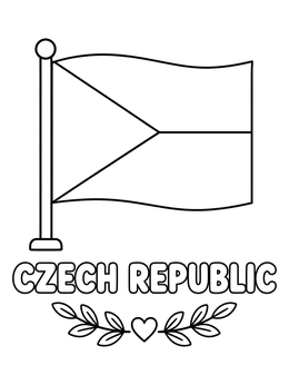 Free printable Flag Of The Czech Republic With Text coloring page