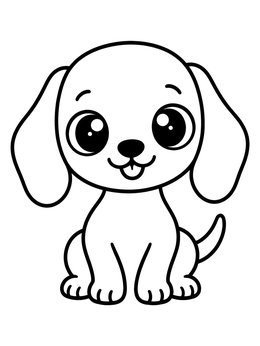 Free printable Cute Sitting Dachshund Puppy coloring page