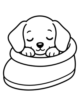 Free printable Sleeping Dachshund Puppy In A Slipper coloring page