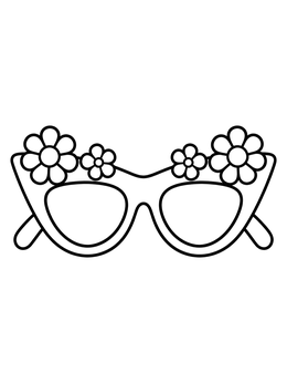 Free printable Daisy Cat Eye Sunglasses coloring page
