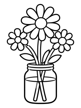 Free printable Daisies In A Glass Jar coloring page
