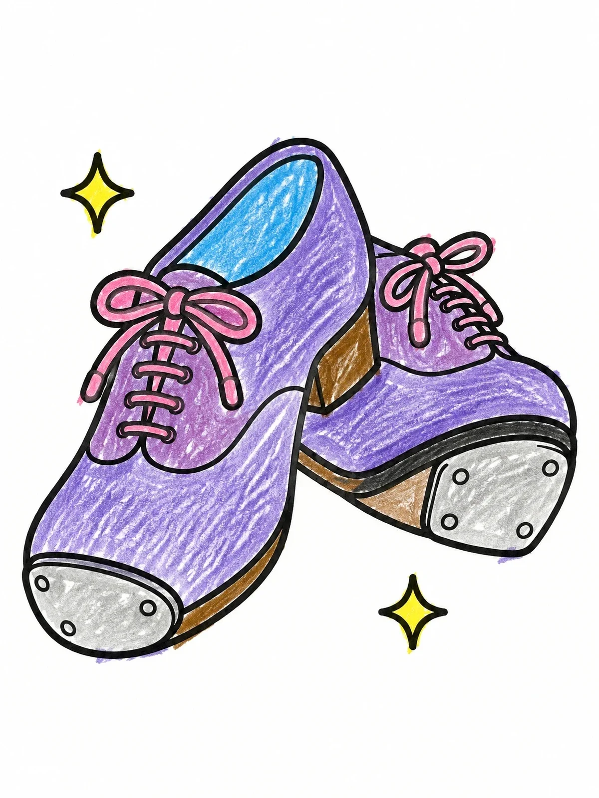 Colored example of the Pair Of Classic Tap Shoes coloring page