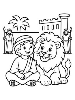 Free printable Daniel And Friendly Lion coloring page