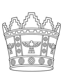 An ancient royal crown in this daniel in the lions den coloring page.