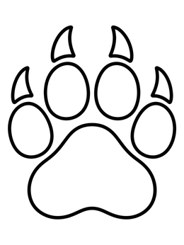 Free printable Big Lion Paw Print Outline coloring page