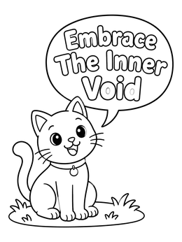 Free printable Cute Cat Embracing The Void coloring page