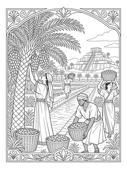 Free printable Date Palm Harvest By The Ziggurat coloring page
