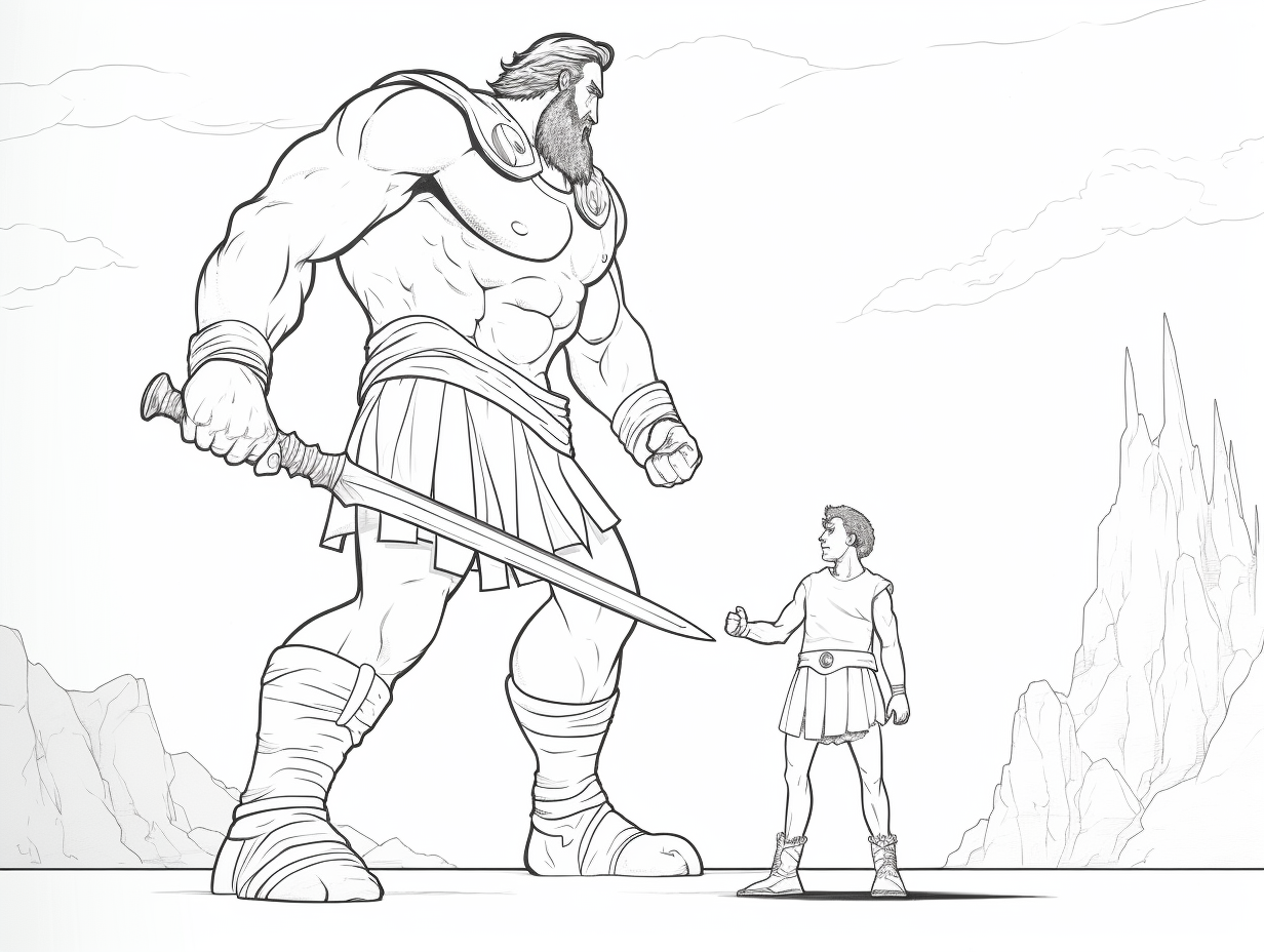 David And Goliath Coloring Experience - Coloring Page