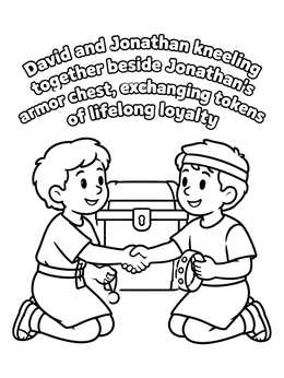 Free printable David And Jonathan Friendship Covenant coloring page