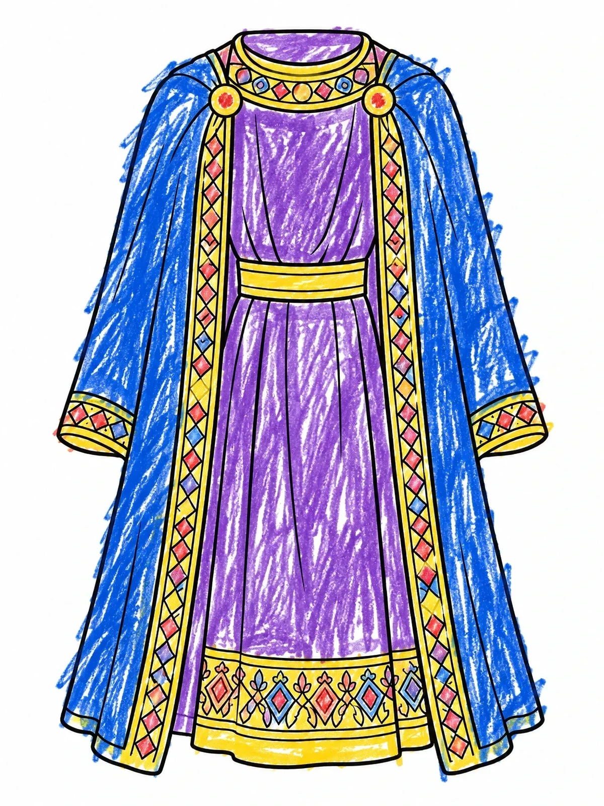 Colored example of the Jonathan's Royal Robe And Cloak coloring page