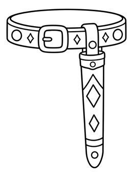 Free printable Warrior Belt And Scabbard coloring page