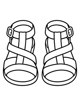 Free printable Ancient Strapped Leather Sandals coloring page