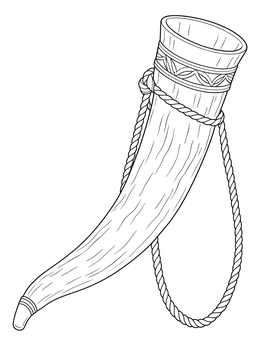 Free printable Biblical Anointing Horn With Rope coloring page