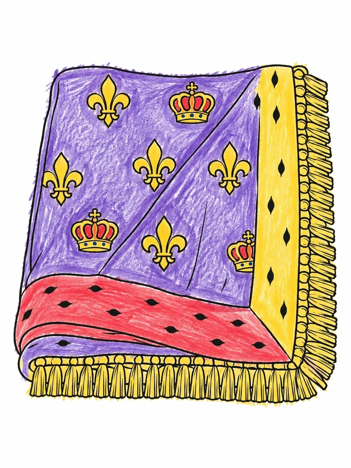 Colored example of the Folded Royal Robe With Tassels coloring page