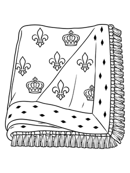 Free printable Folded Royal Robe With Tassels coloring page