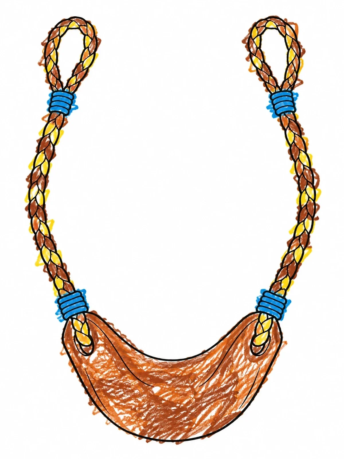 Colored example of the David's Ancient Leather Sling coloring page