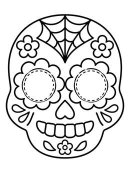 Free printable Simple Sugar Skull Mask coloring page