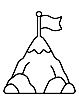 Free printable Mountain Summit Flag Goal Tracker coloring page