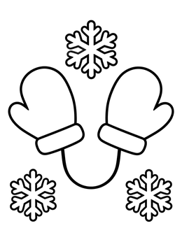 Free printable Cozy Winter Mittens And Snowflakes coloring page
