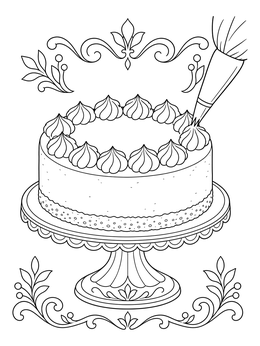 Free printable Decorating Cheesecake On An Elegant Stand coloring page