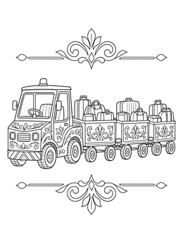 Free printable Decorative Airport Luggage Tug coloring page