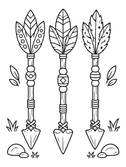 Free printable Decorative Feathered Arrows coloring page