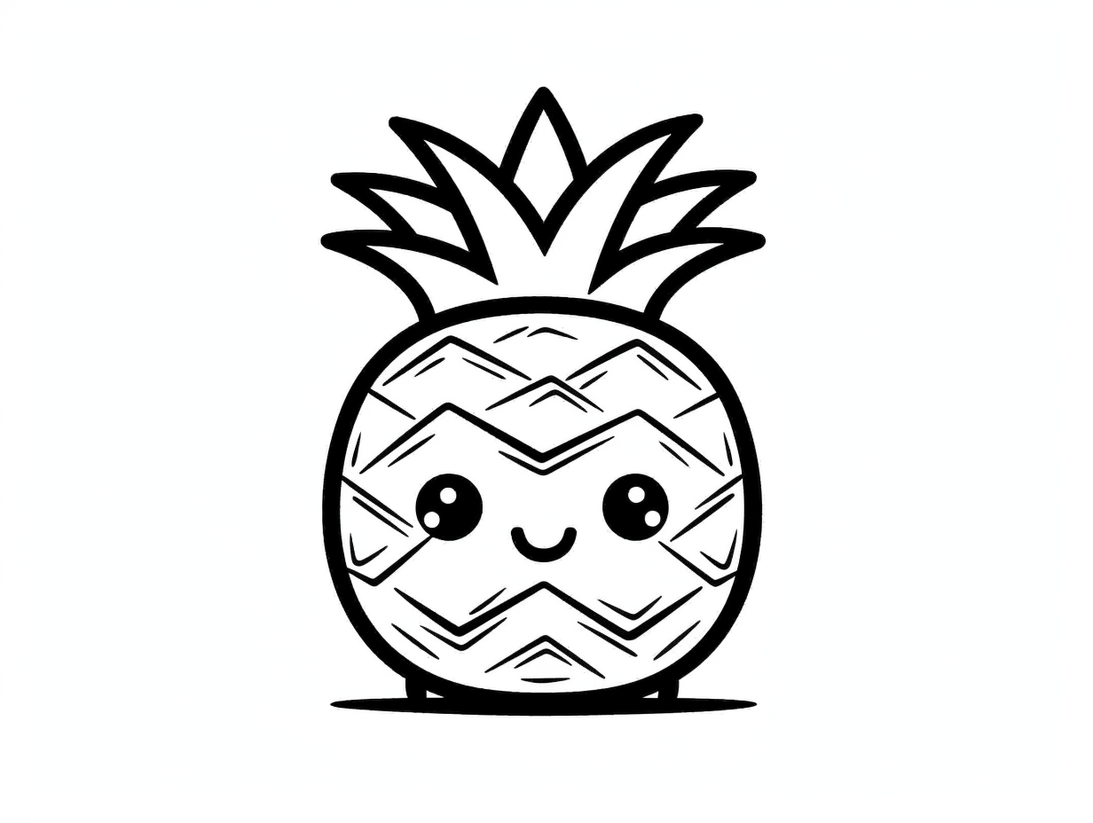 Decorative Pineapple Coloring Page - Coloring Page