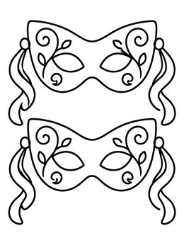 Free printable Decorative Purim Masquerade Masks coloring page