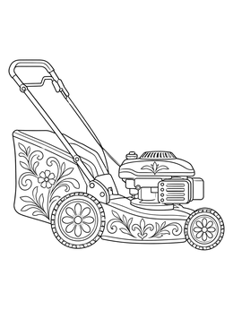 Free printable Decorative Push Lawn Mower coloring page