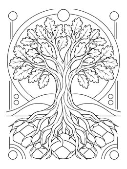 Free printable Deep Rooted Oak Of Strength coloring page