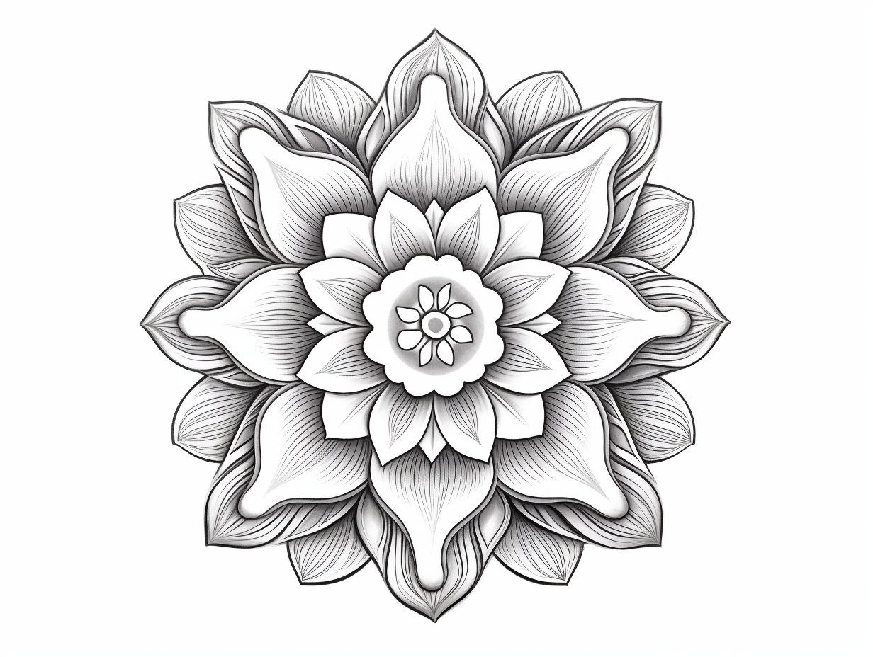 Delicate Orchid Mandala Relaxation - Coloring Page