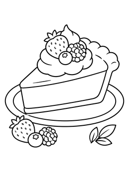 Free printable Delicious Slice Of Berry Pie coloring page