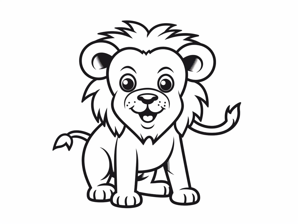 Delightful Lion To Color - Coloring Page