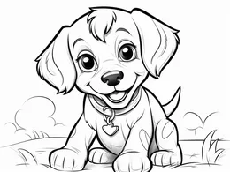 Puppy Coloring Book cover page