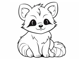 Small Fluffy Red Panda Sitting