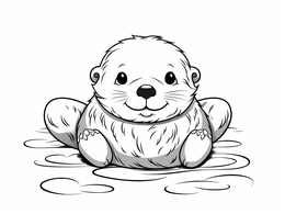 Sea Otter Mandala Coloring Delight - Coloring Page