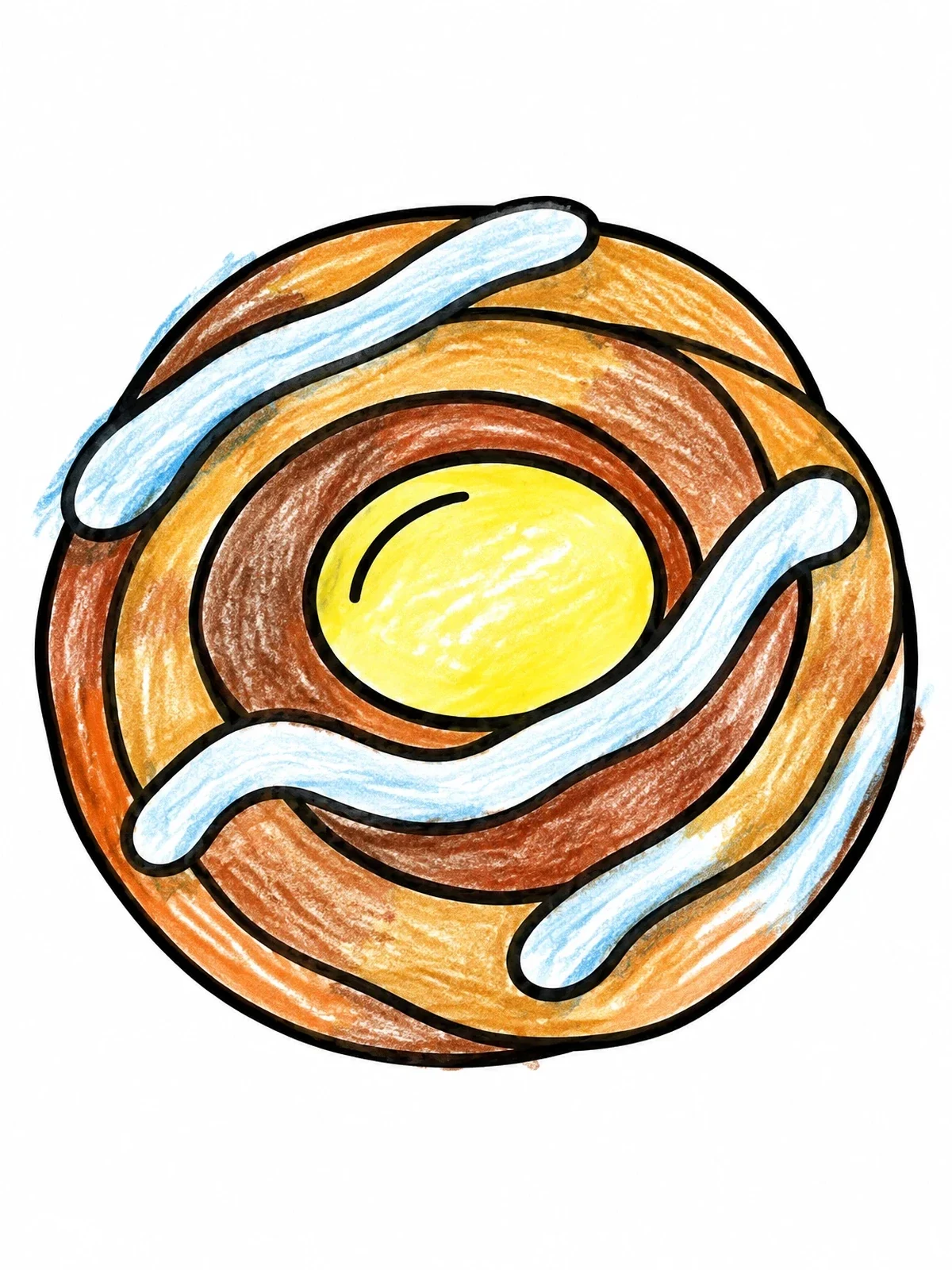 Colored example of the Danish Pastry Swirl With Icing coloring page
