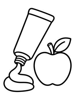Free printable Toothpaste Tube And Fresh Apple coloring page
