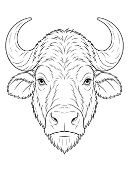 Free printable Detailed Buffalo Head Portrait coloring page